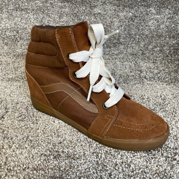 Vans Shoes - Vans Womens Sk8 Hi Hidden Wedge Sneakers Brown Size 10
